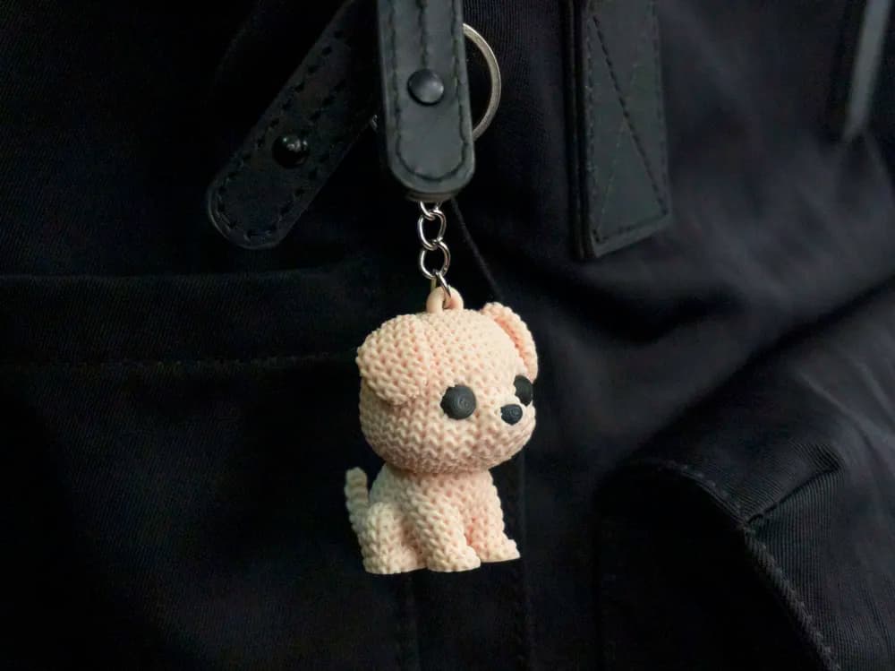 Knitted Puppy Keychain — view 1