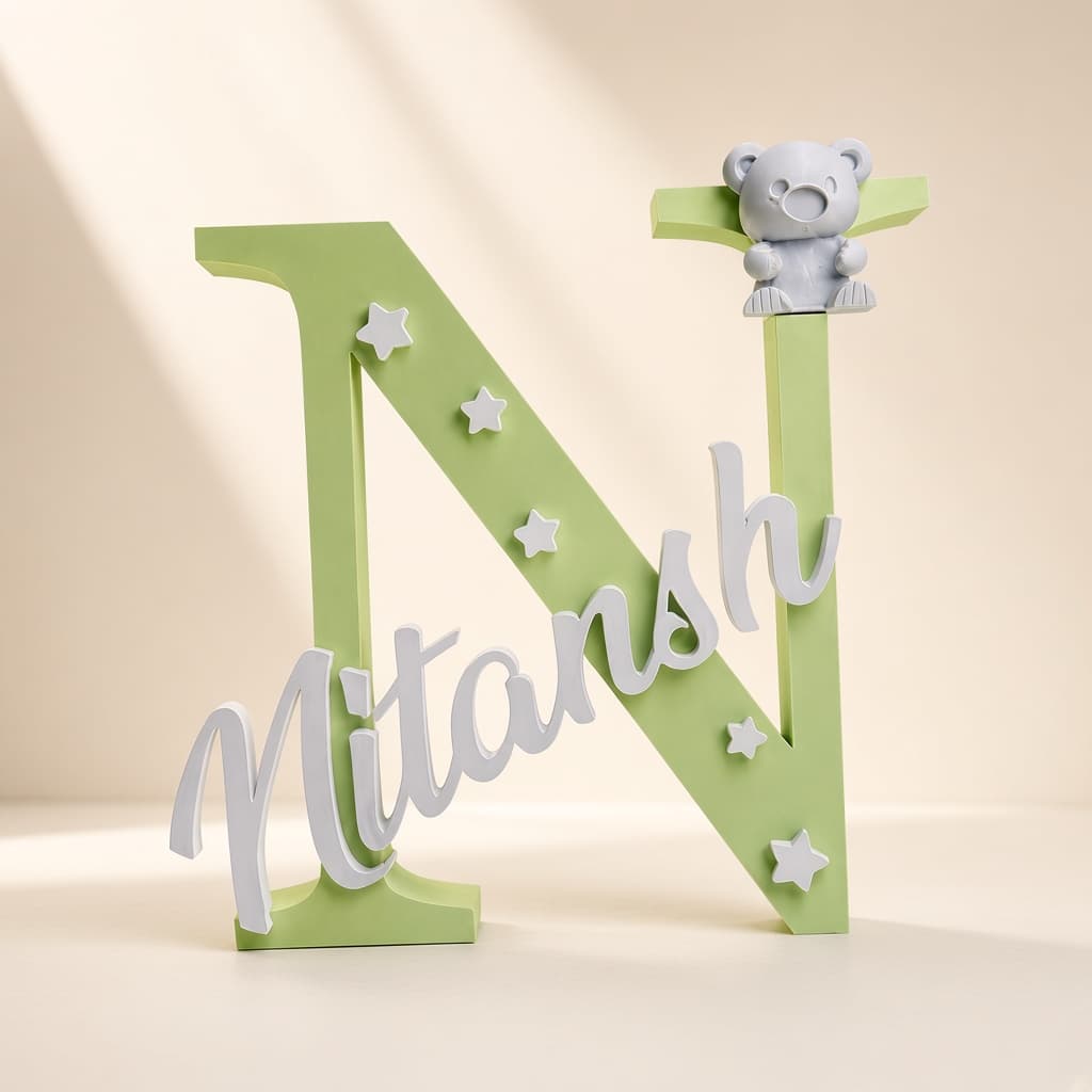 Buy Personalized Alphabet Name Showpiece - 3D printed home-decor online India