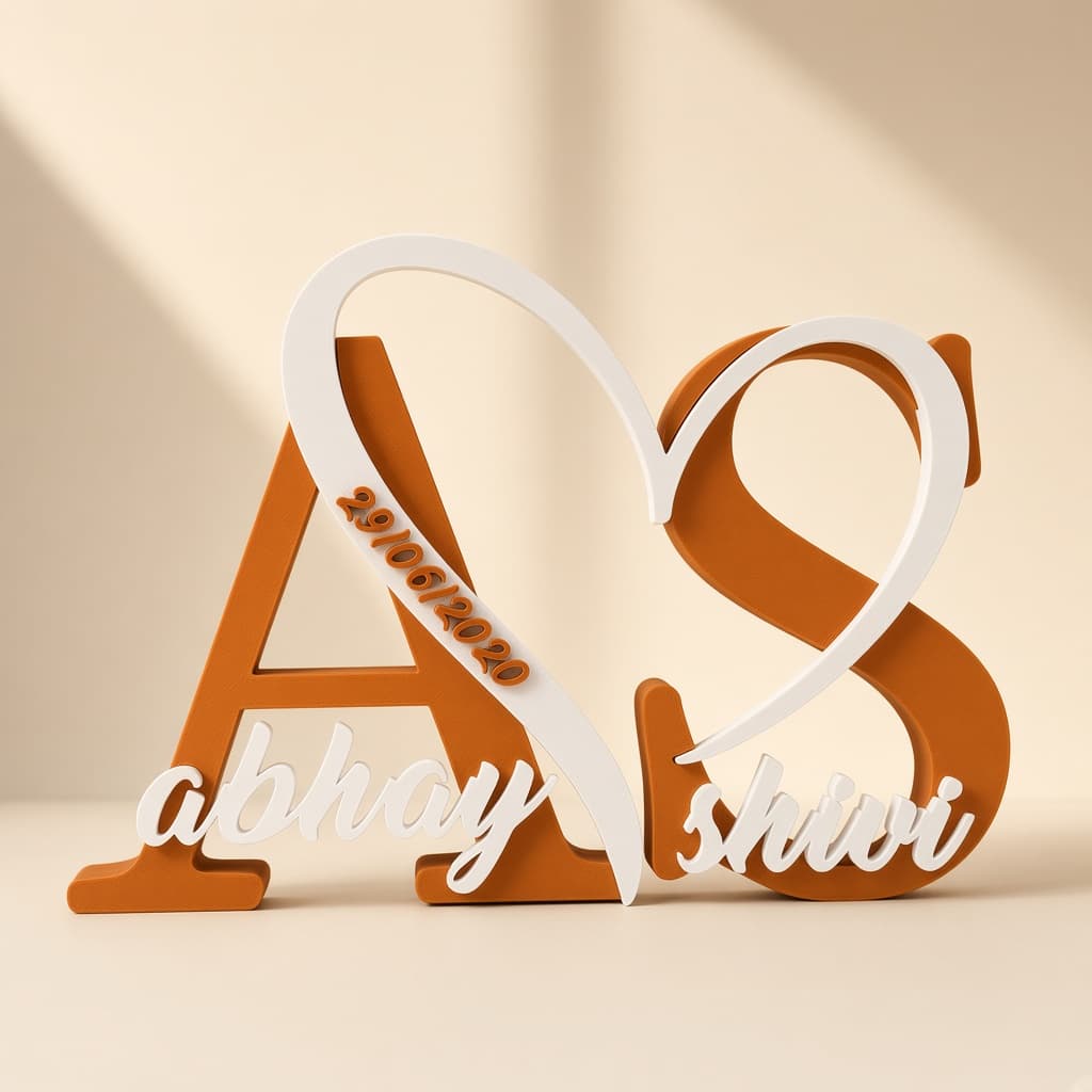 Personalized Couple Initials Heart Sign — view 1