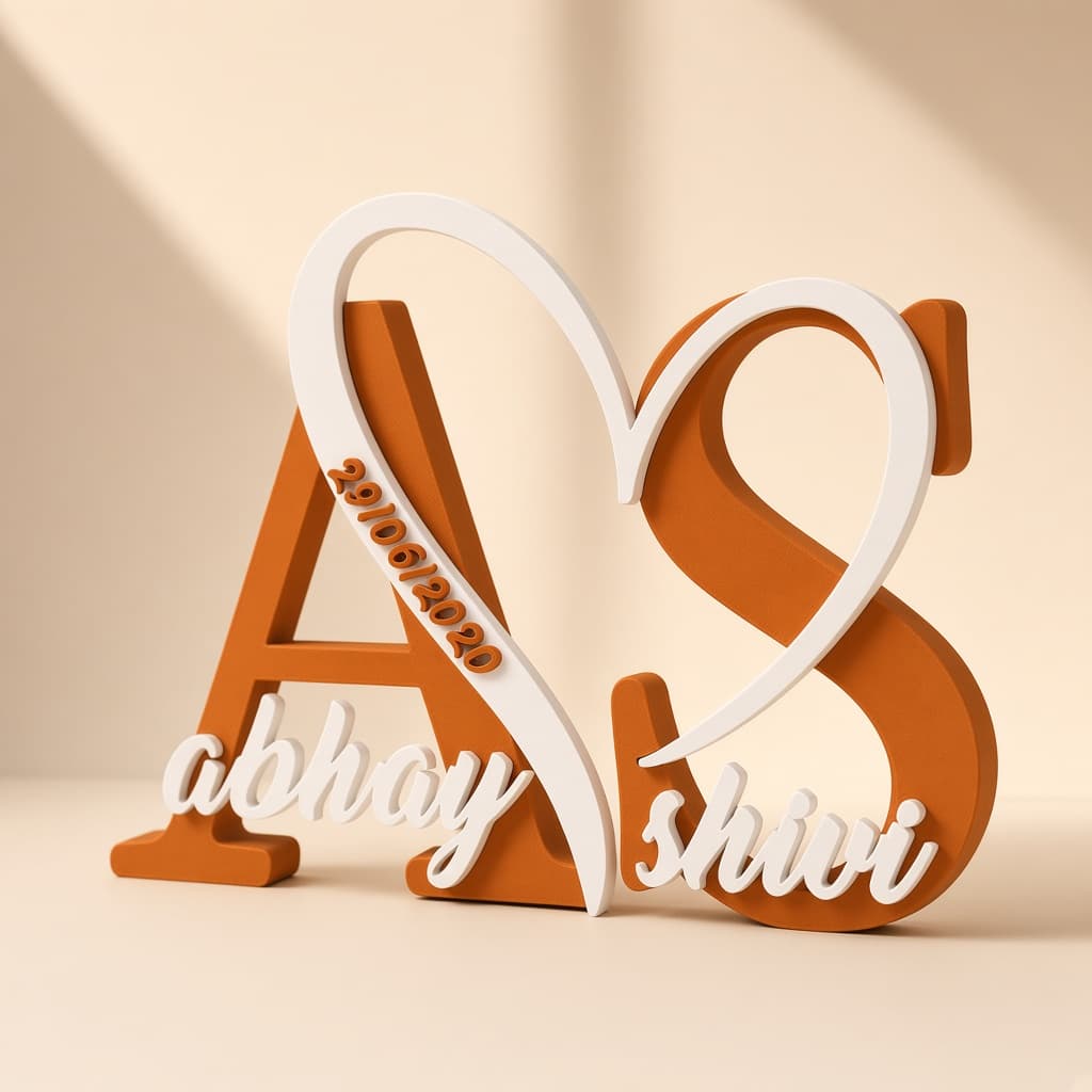 Personalized Couple Initials Heart Sign thumbnail 2