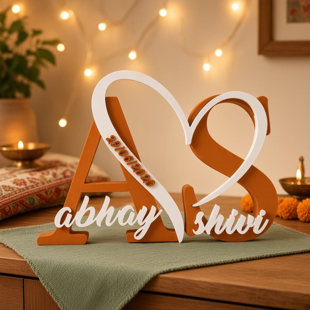 Personalized Couple Initials Heart Sign thumbnail 3