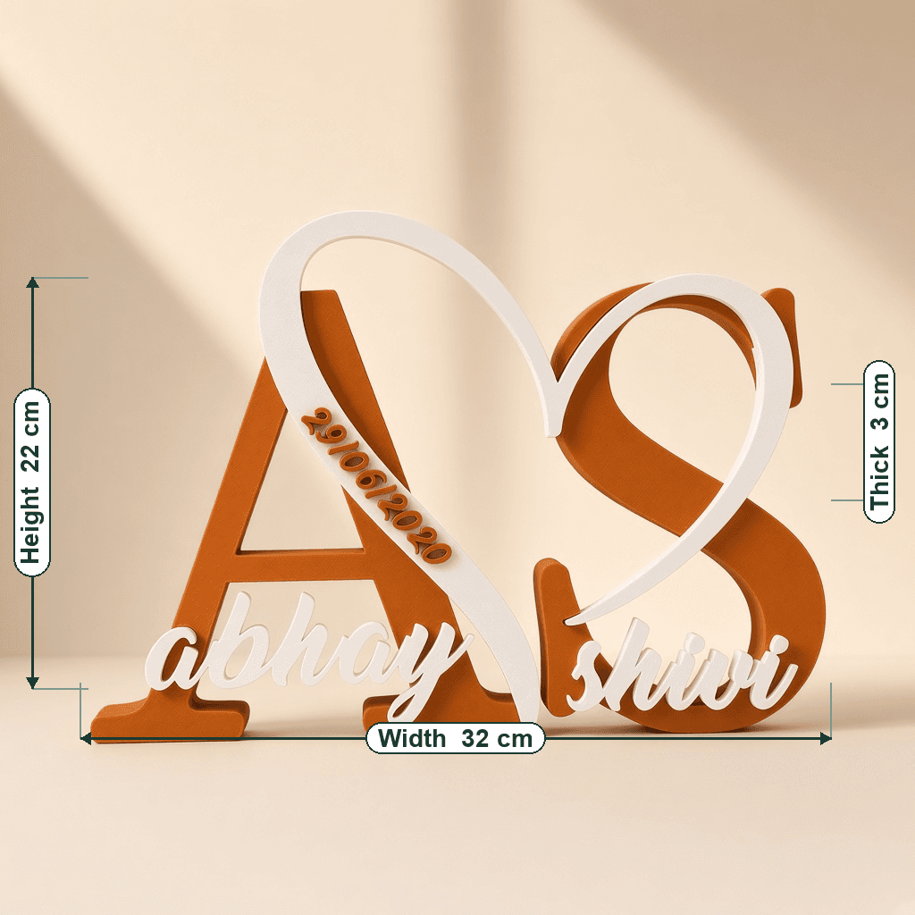 Personalized Couple Initials Heart Sign thumbnail 5