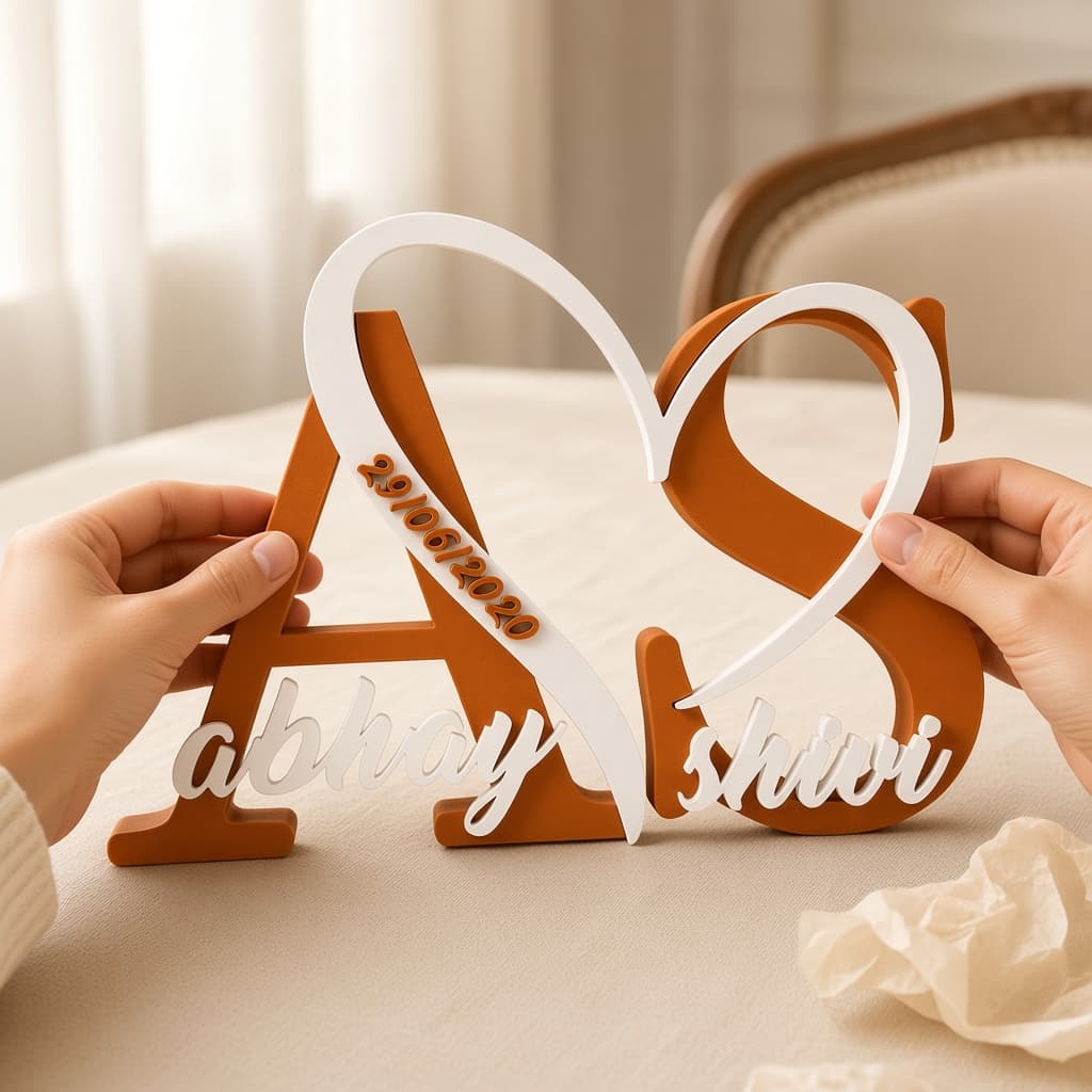 Personalized Couple Initials Heart Sign thumbnail 6