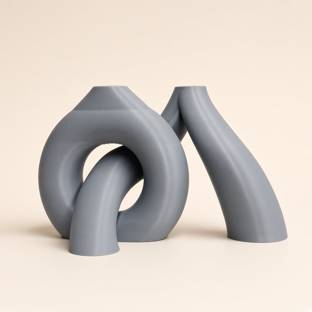Abstract Twisted Loop Sculpture — view 1