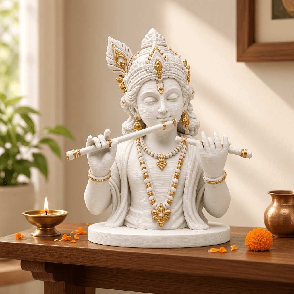 Krishna Bust Car Dashboard Idol thumbnail 3