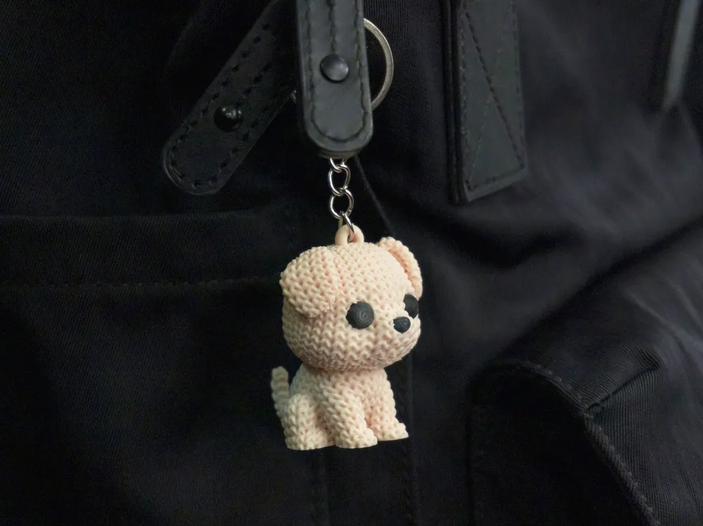 Knitted Puppy Keychain